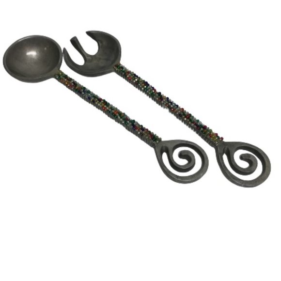 Jeweled Handled Salad Servers - Picture 1 of 5